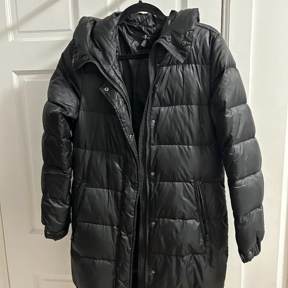 7 for All Mankind Black Puffer Jacket - Picture 1 of 6